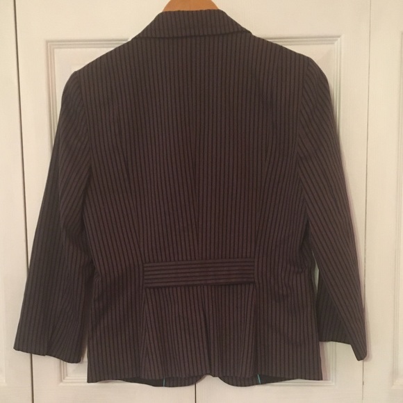 {CLUB MONACO} Striped Brown Navy Blazer Sz 6 - Picture 5 of 7